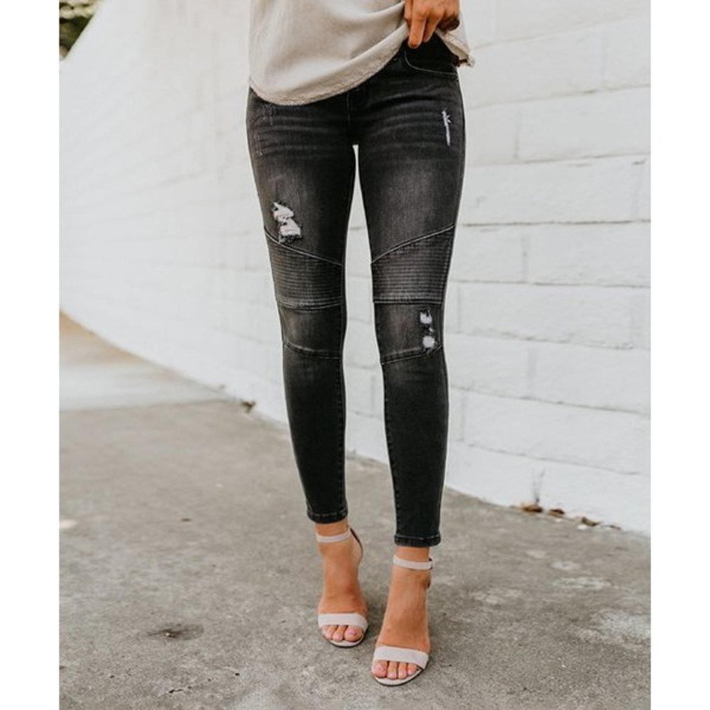 Black Distressed Skinny Jeans